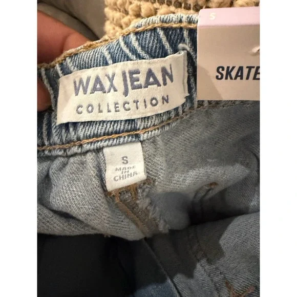 Wax Collection Skater Jeans Light Blue Denim Loose Fit Cargo Sz Small Skater Y2K - Picture 3 of 9